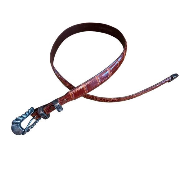 Kemo Sabe Aspen Tapered Alligator Belt and Sterling Silver Chacon Buckle Set